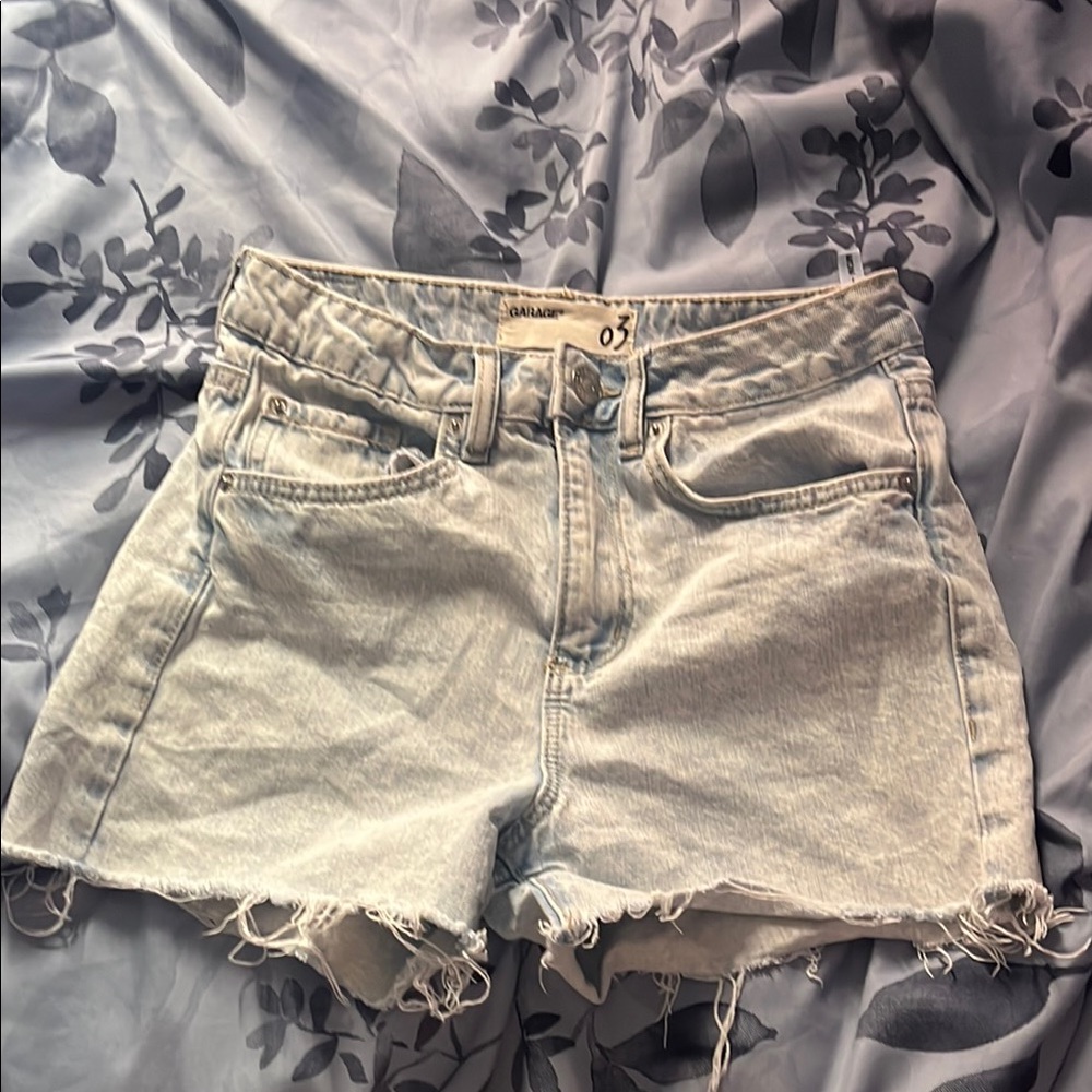 Garage Faded Blue Jean Shorts
